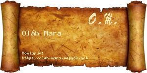 Oláh Mara névjegykártya